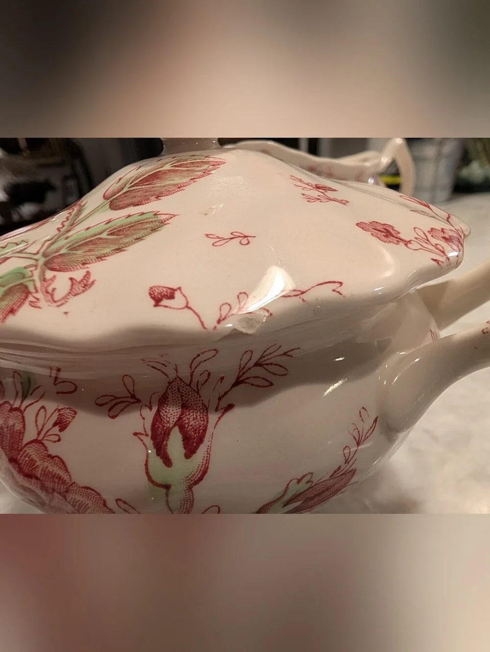 Johnson Brothers Rose Chintz Floral Porcelain Sugar Bowl and Creamer Set - Pink